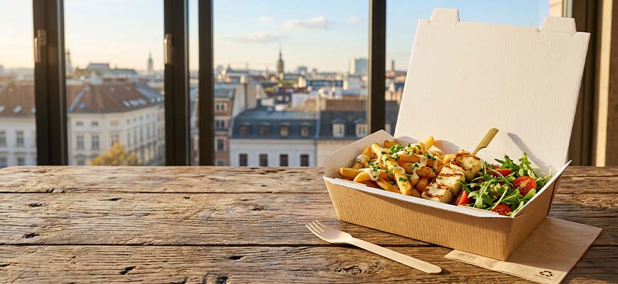 Kraft brown takeaway food boxes